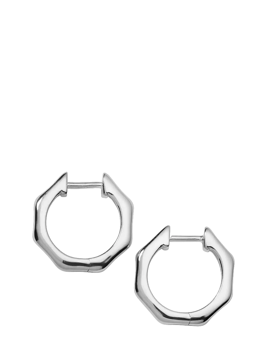 Syster P - Cavelle Structured Hoops Silver - hoops - silver - 2