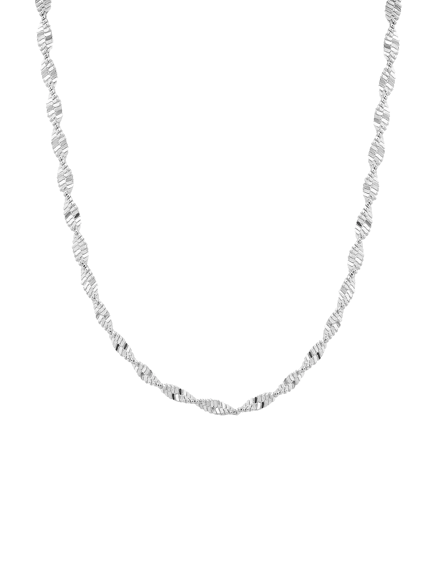 Syster P - Herringbone Twisted Necklace - halsketten - silver - 1