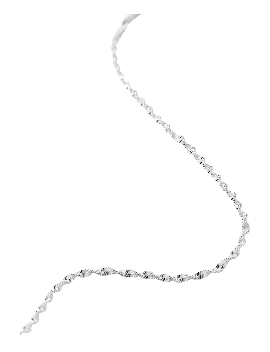 Syster P - Herringbone Twisted Necklace - halsketten - silver - 2