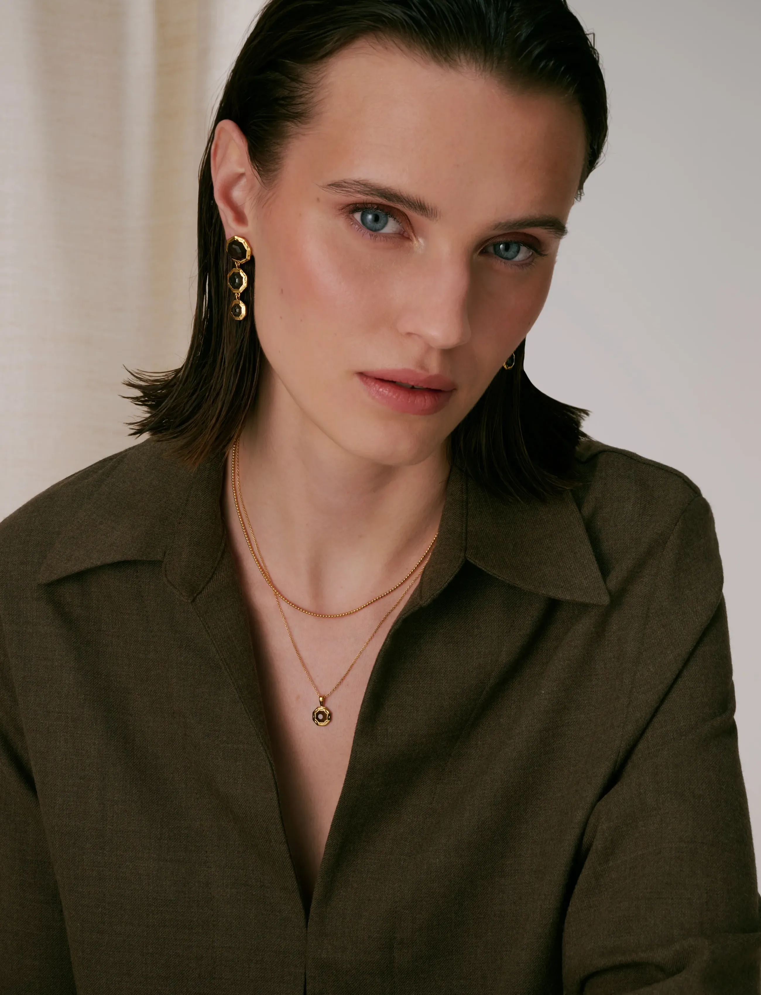 Syster P Octagon Necklace Gold, One Size 48 cm, Necklaces, Gold - Chain Frauen