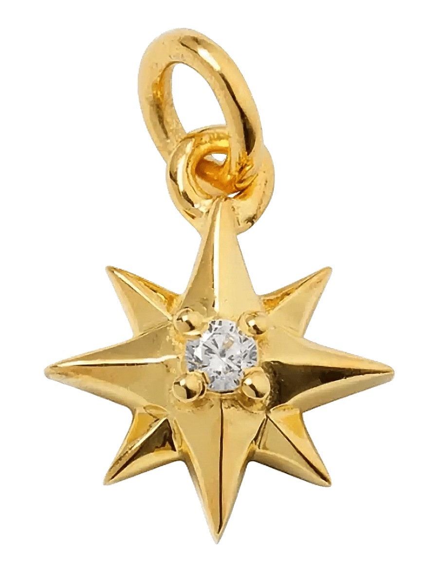 Syster P - Beloved Compass Star Pendant Gold - pendants - gold - 1