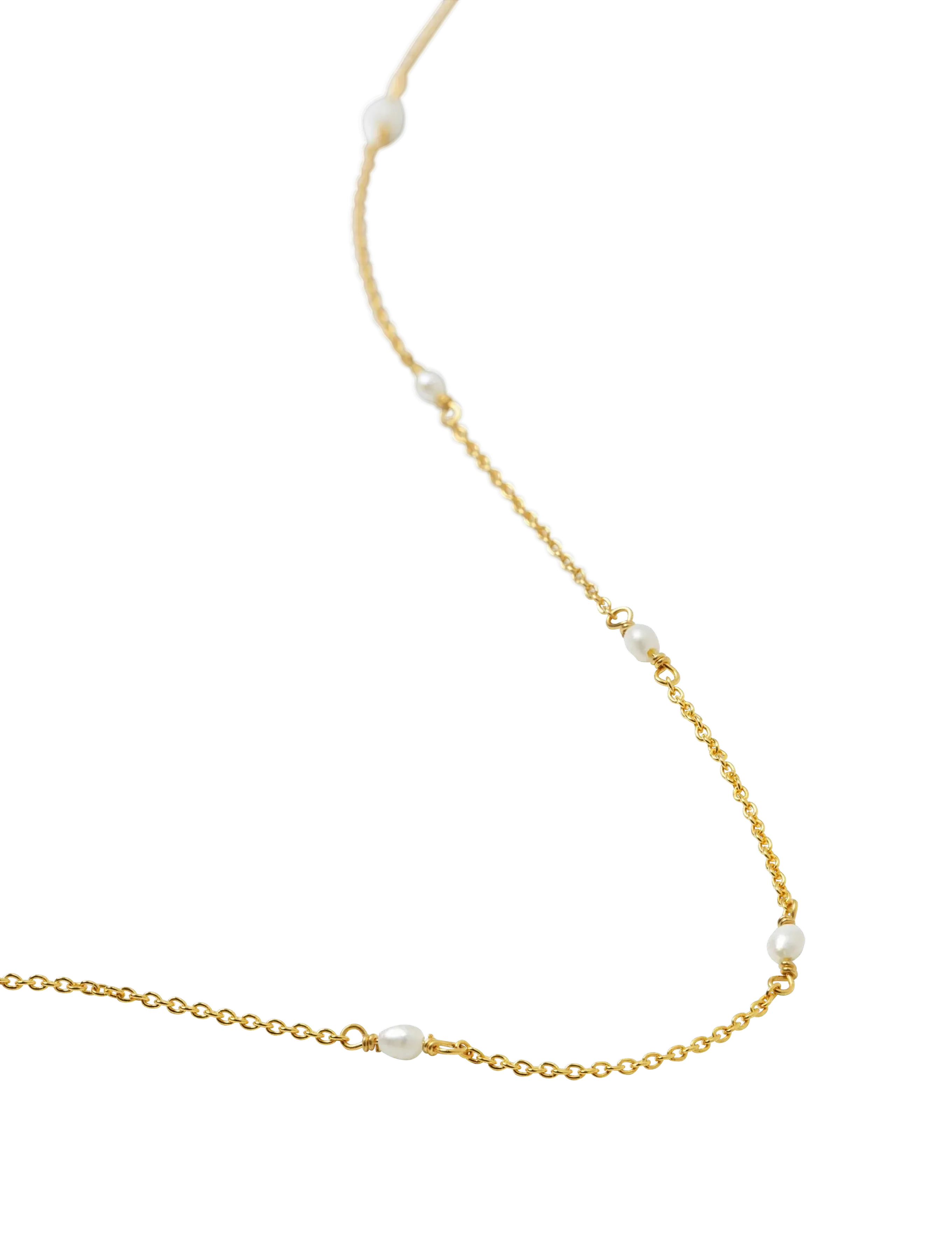 Syster P - Treasure Multi Pearl Necklace Gold - chain necklaces - gold - 4