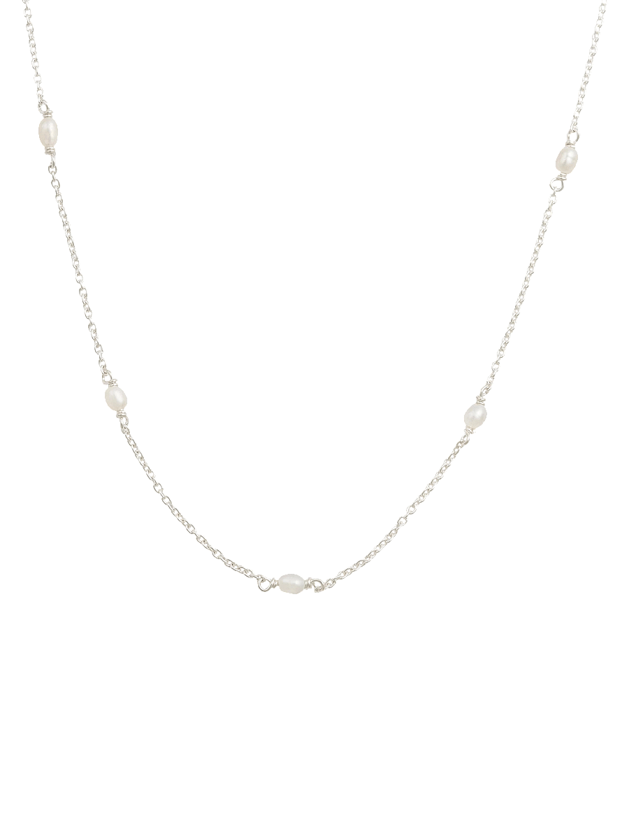 Syster P - Treasure Multi Pearl Necklace Silver - kaelaketid - silver - 1