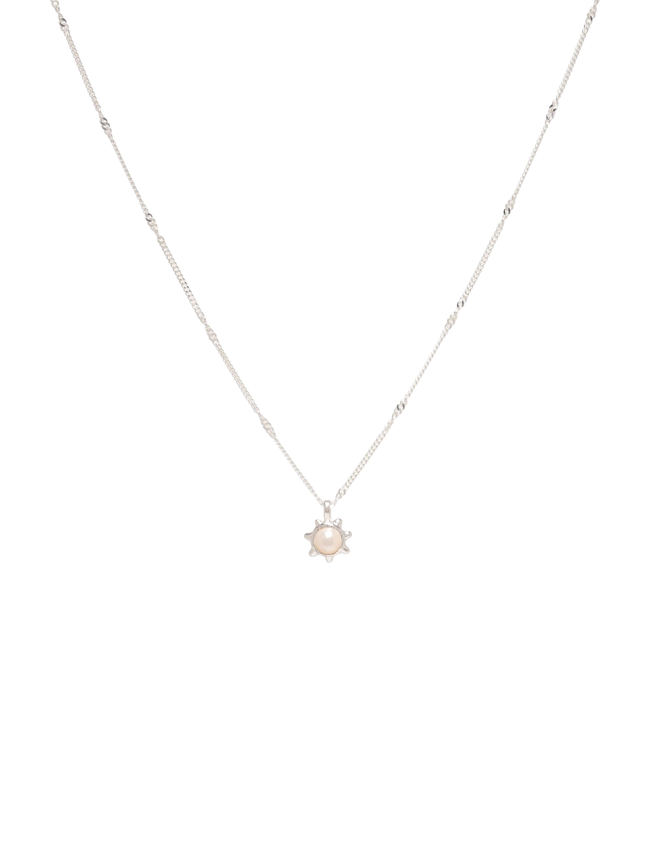 Syster P Florentina Pearl Necklace Silver - Festtøj - SILVER / silver