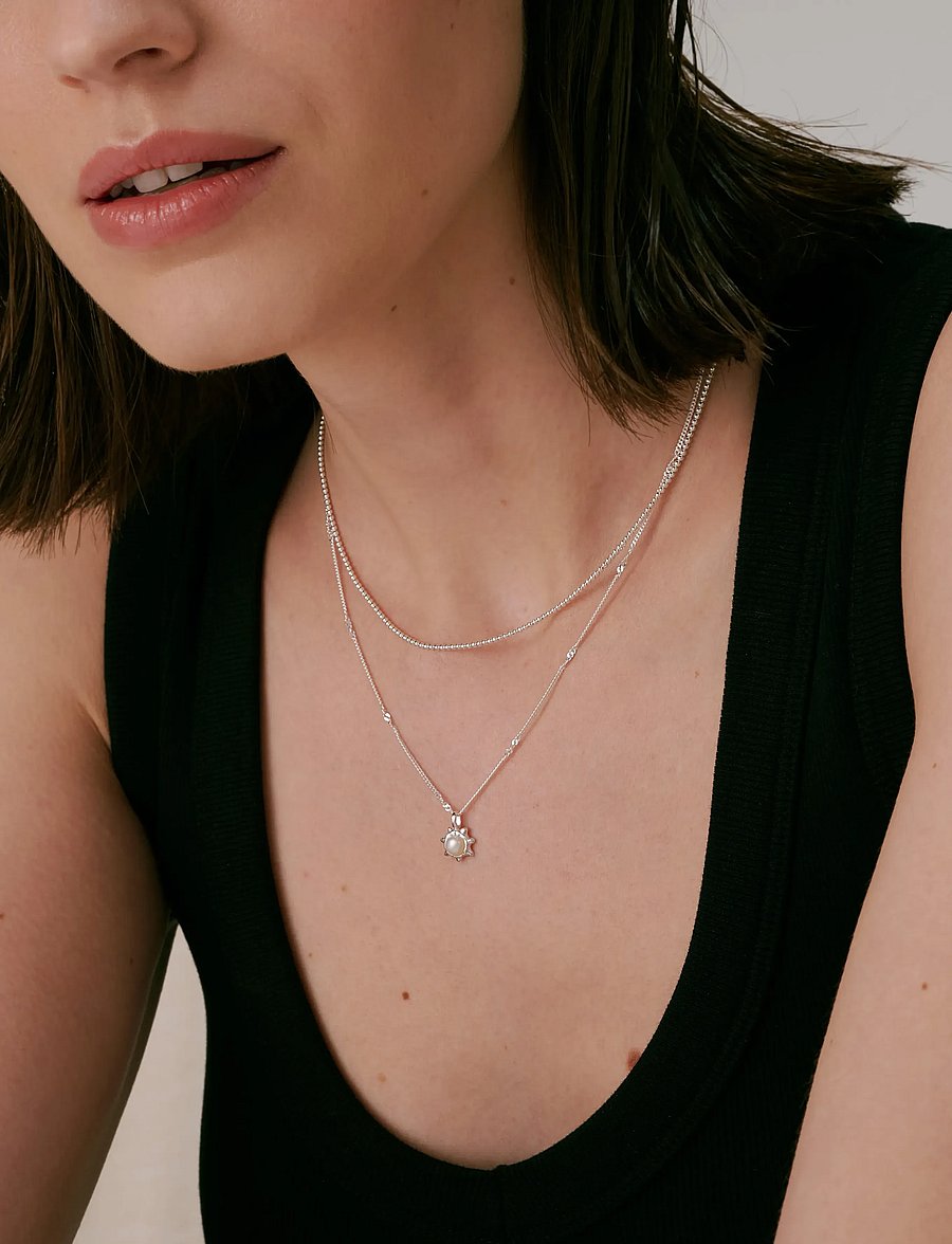 Syster P - Sheer Doria Necklace Silver - ketjukaulakorut - silver - 0