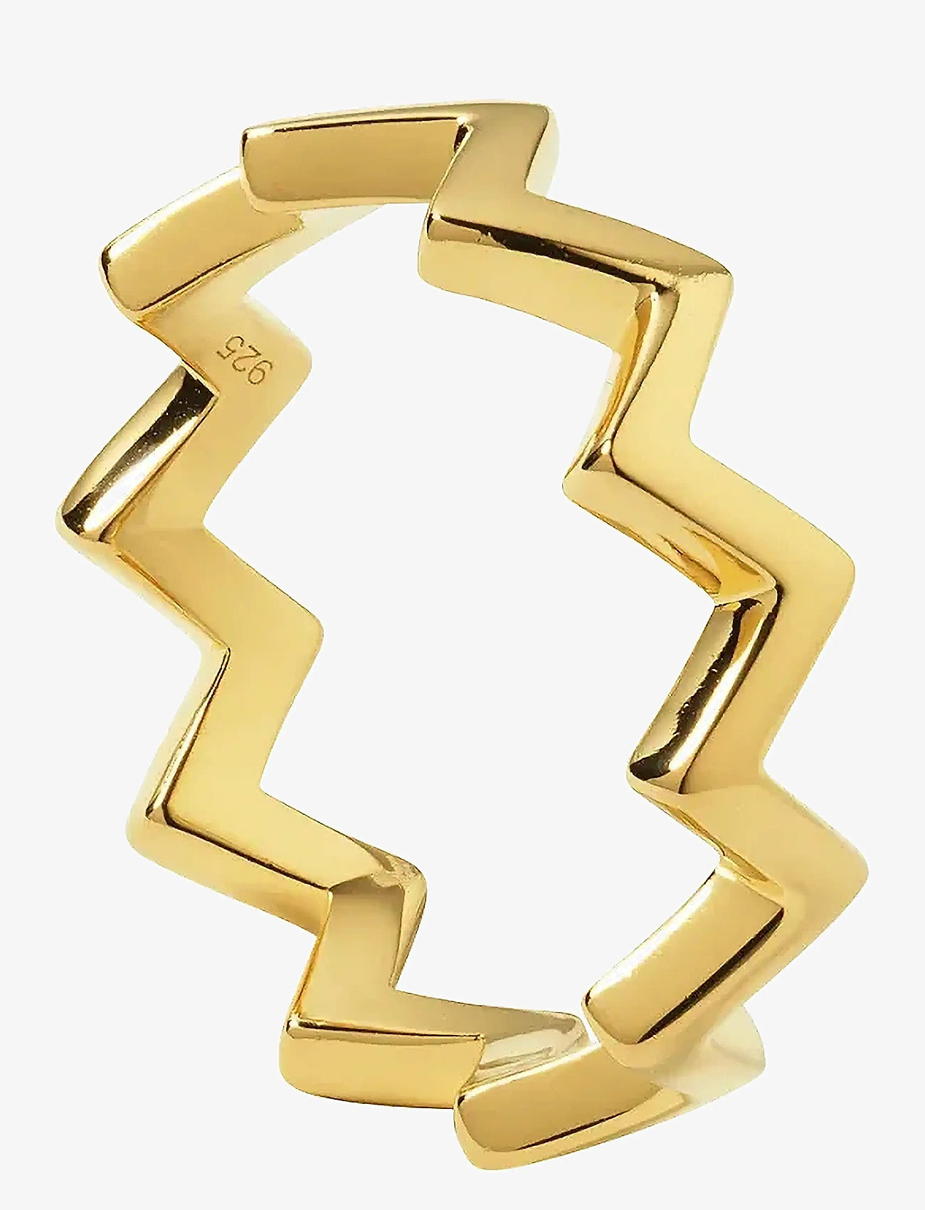 Syster P - Strict Plain Zigzag Ring Gold - geschenke unter 100€ - gold - 0