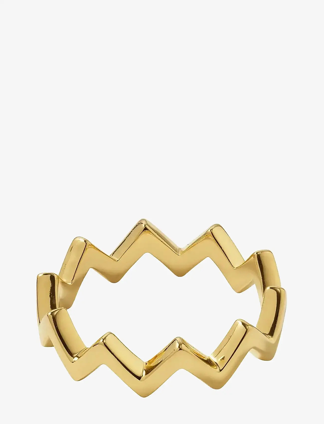 Syster P - Strict Plain Zigzag Ring Gold - geschenke unter 100€ - gold - 1