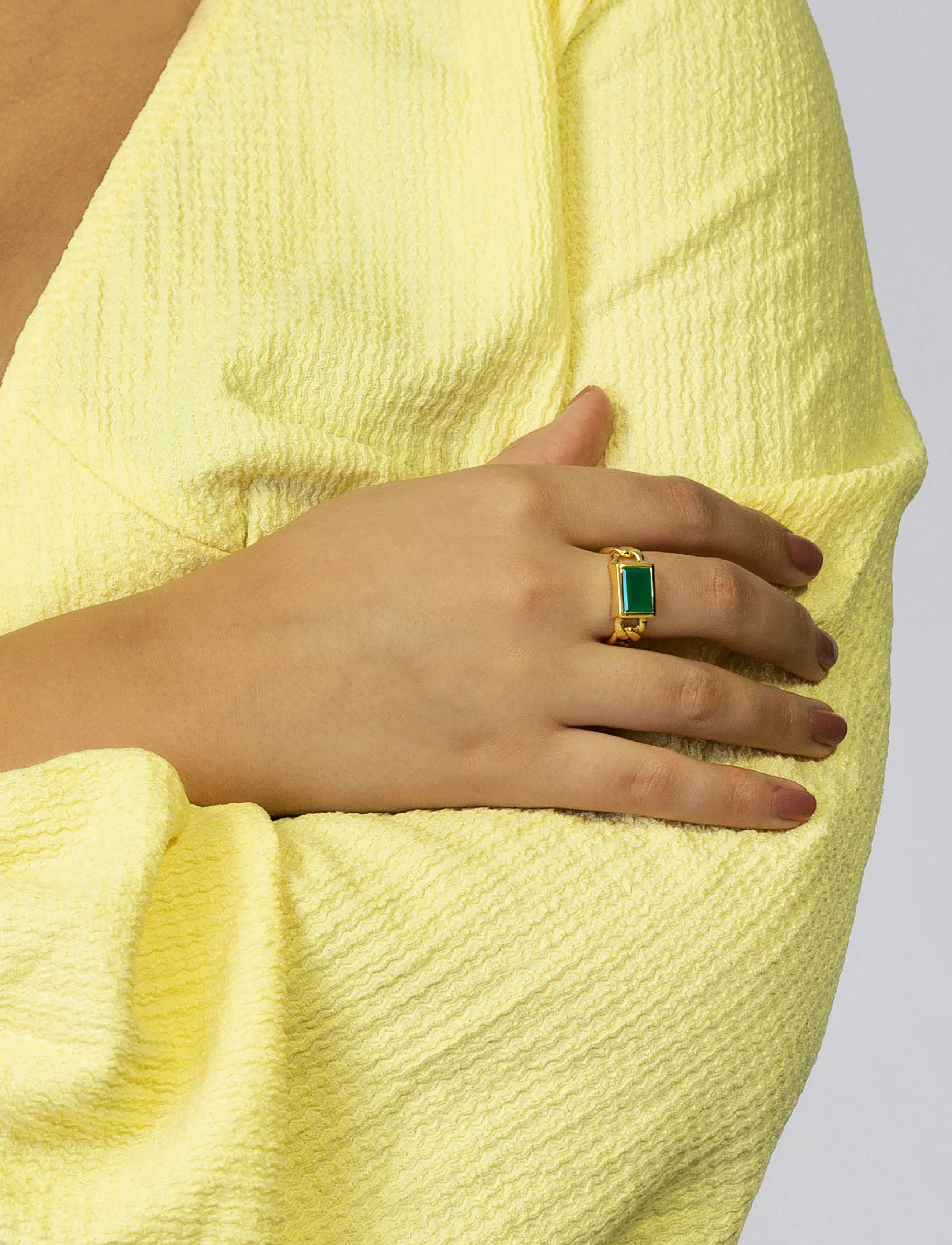 Syster P - Harvey Stone ring gold green onyx - gold - 1