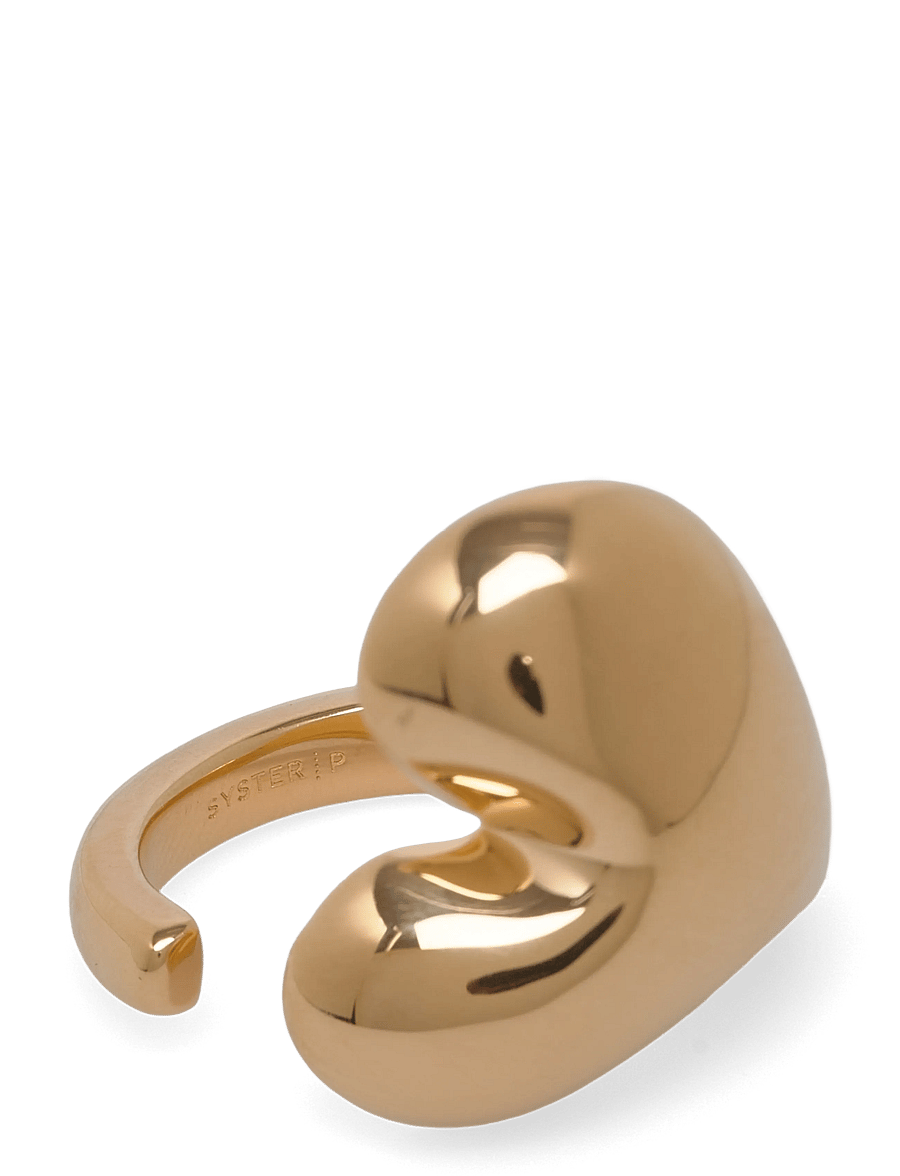 Syster P - Bolded Heart Ring Gold - ringe - gold - 1