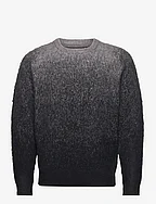 Gradient Knit Sweater-Black - BLACK
