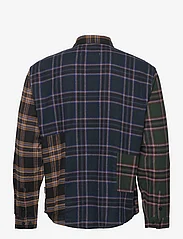 Taikan - Patchwork L/S Shirt-Tan/Navy/Forest - karierte hemden - tan/navy/forest - 1