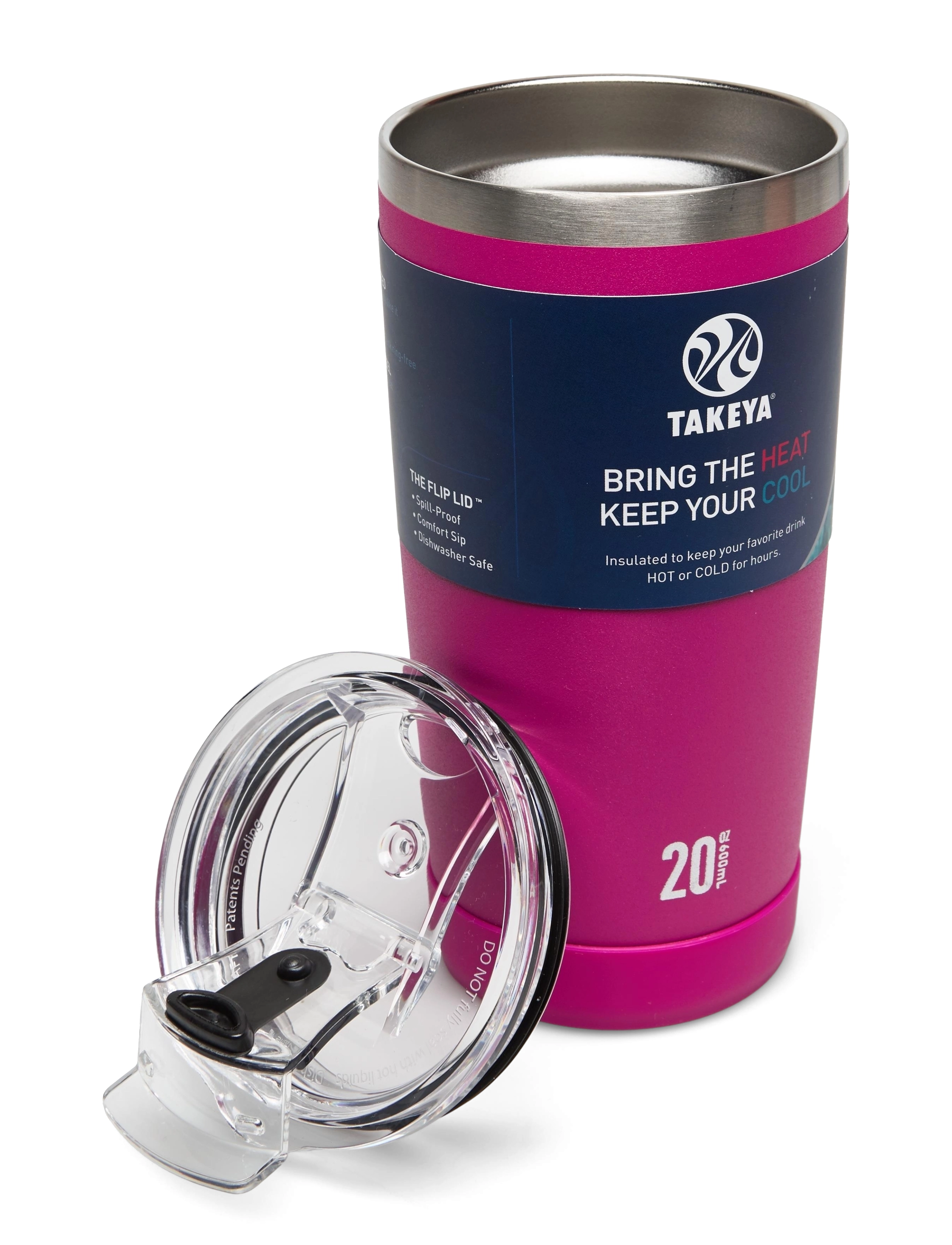 Takeya - TAKEYA Actives Insulated Tumblers 20oz/600ml Fuchsia - pink - 1
