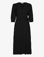 ALACA midi wrap dress - BLACK BEAUTY