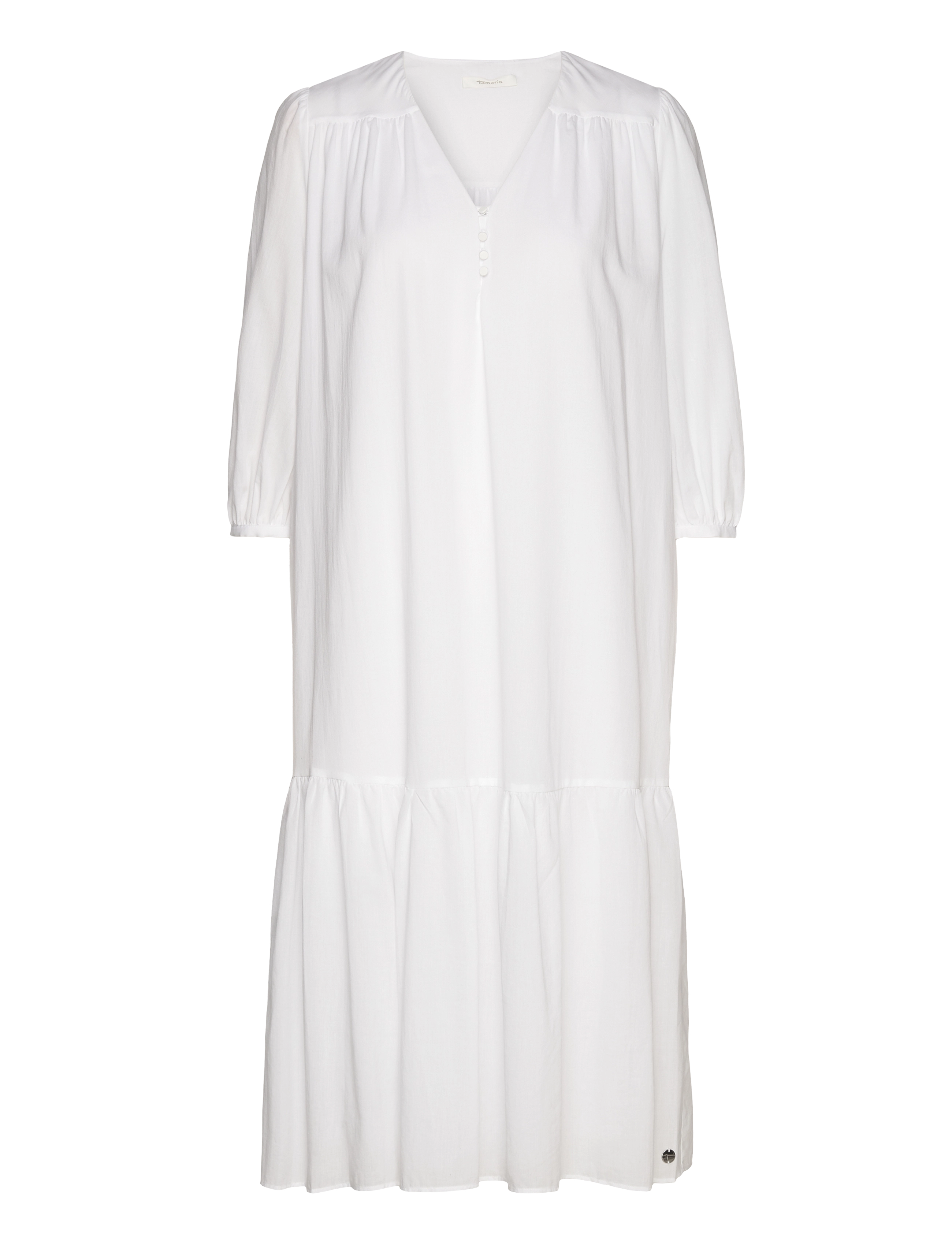 Tamaris Apparel ANNABA long chiffon dress - Riided - BRIGHT WHITE / white