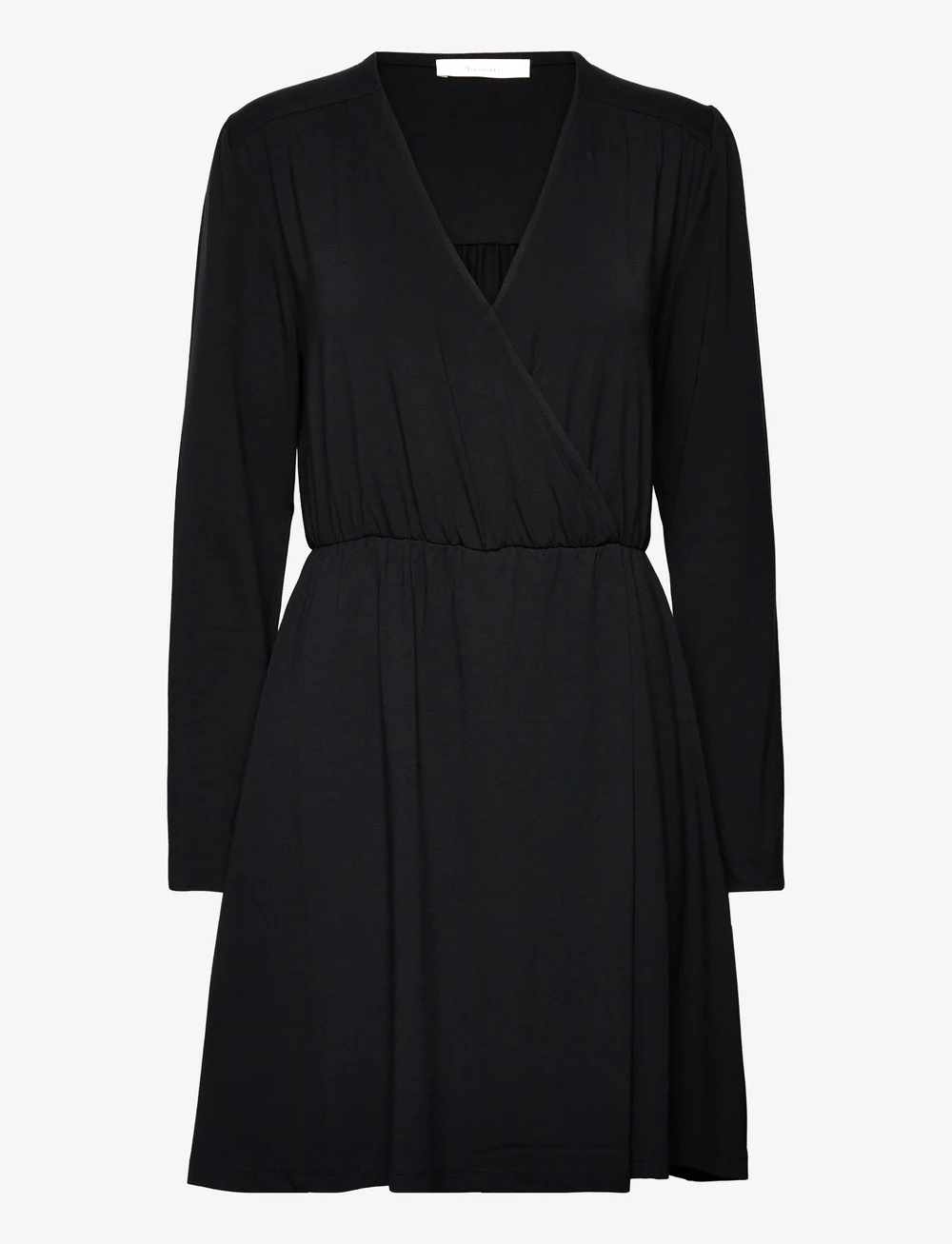 Black jersey top wrap dress