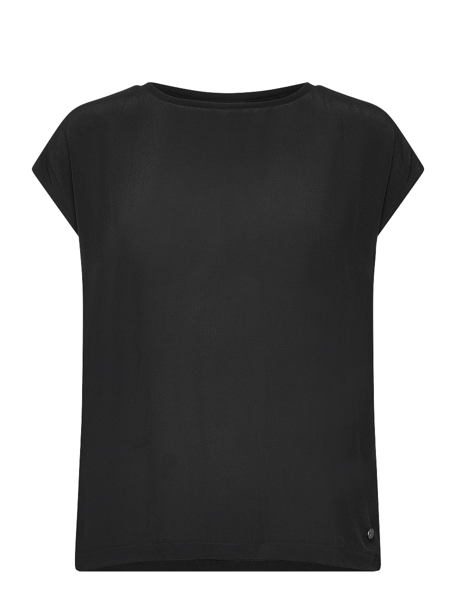 Tamaris Apparel - ALBONY drop shoulder round neck tee - t-särgid - black beauty - 0