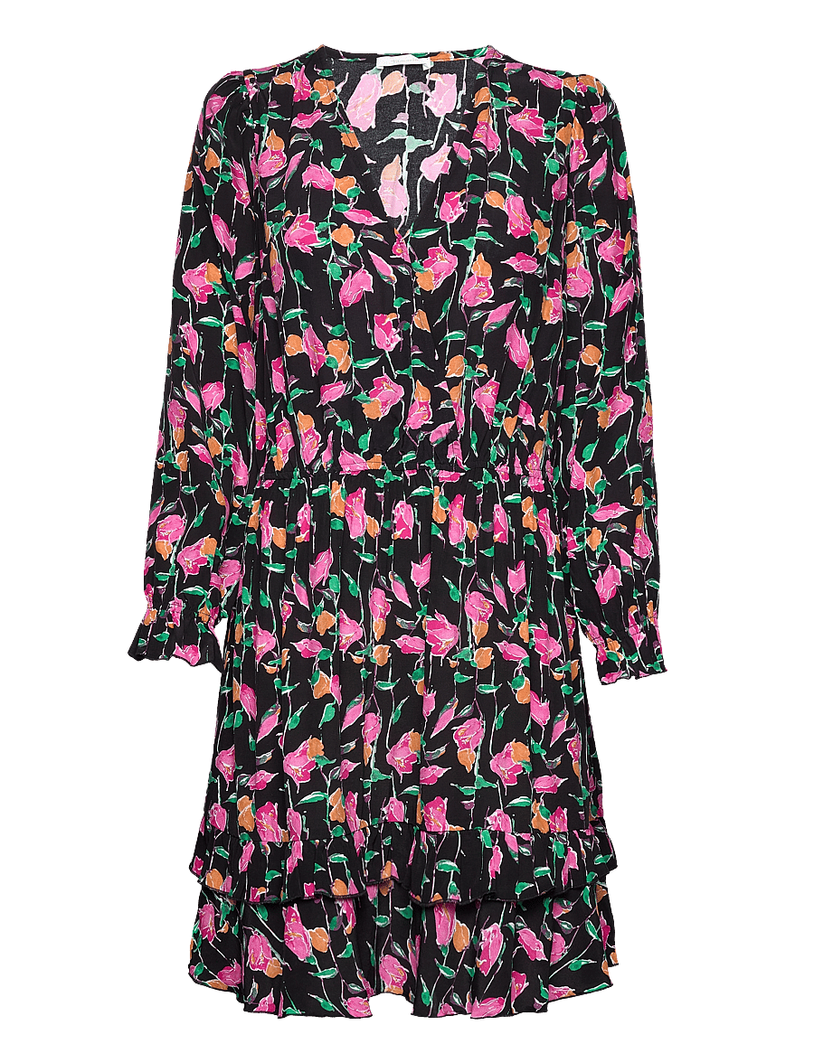 Tamaris Apparel - AMAVIDA AOP short boho dress - short dresses - black beauty multicolor flower aop - 0
