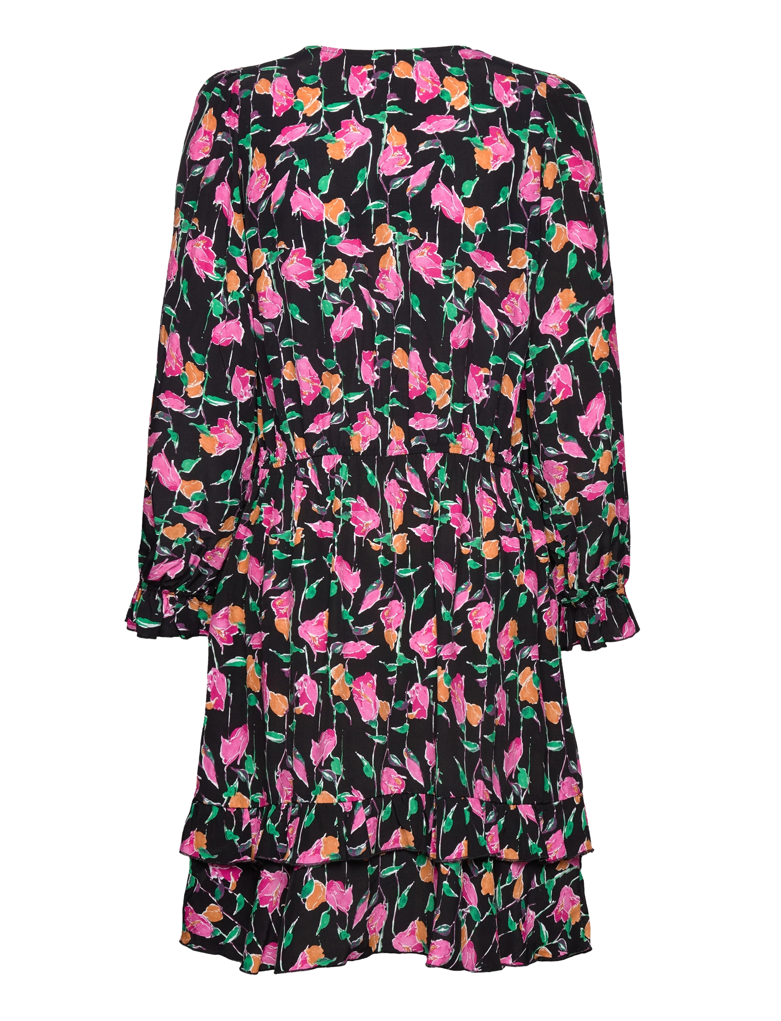 Tamaris Apparel - AMAVIDA AOP short boho dress - short dresses - black beauty multicolor flower aop - 1