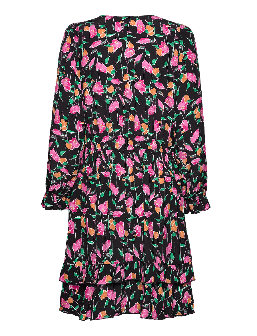 Tamaris Apparel - AMAVIDA AOP short boho dress - short dresses - black beauty multicolor flower aop - 1