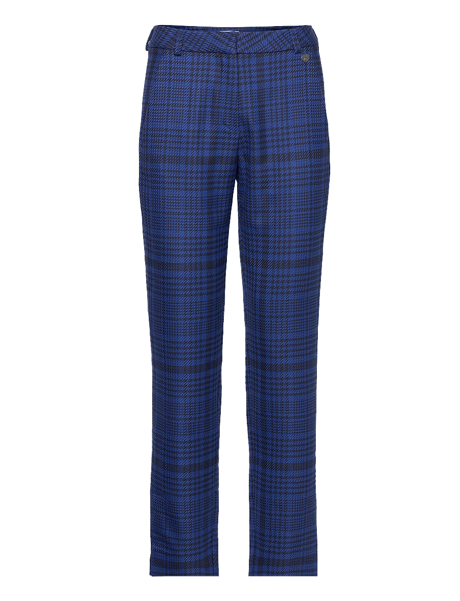 Tamaris Apparel - ARIANA CHECK cigarette suit pants - kostymbyxor - blueberry houndstooth check - 0