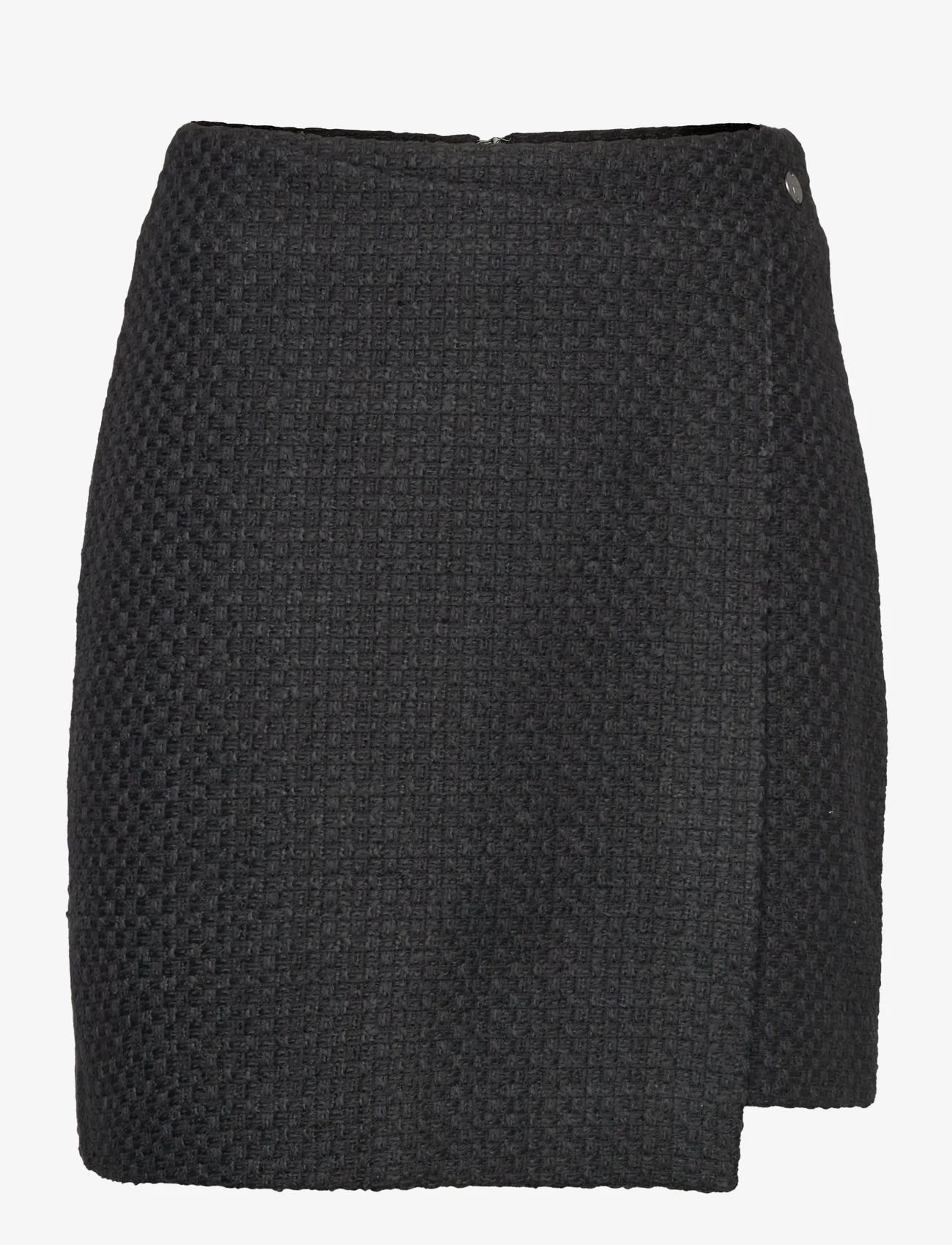 Tamaris Apparel - BARUMINI asymetrical boucle skirt - festtøj til outletpriser - black beauty - 0