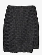 BARUMINI asymetrical boucle skirt - BLACK BEAUTY