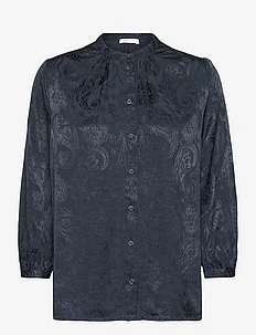 BASRA jacquard standup collar blouse, Tamaris Apparel