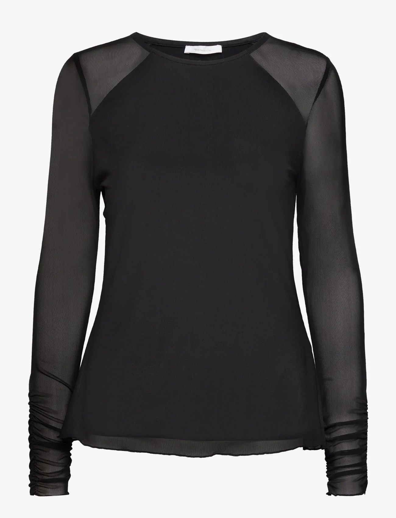 Tamaris Apparel - CAGE Long sleeve Mesh Shirt - langærmede toppe - black beauty - 0