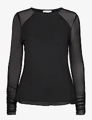 Tamaris Apparel - CAGE Long sleeve Mesh Shirt - pitkähihaiset t-paidat - black beauty - 0