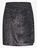 CANNES Asymetrical Velvet Skirt - BLACK BEAUTY