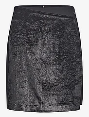 Tamaris Apparel - CANNES Asymetrical Velvet Skirt - korte rokken - black beauty - 0