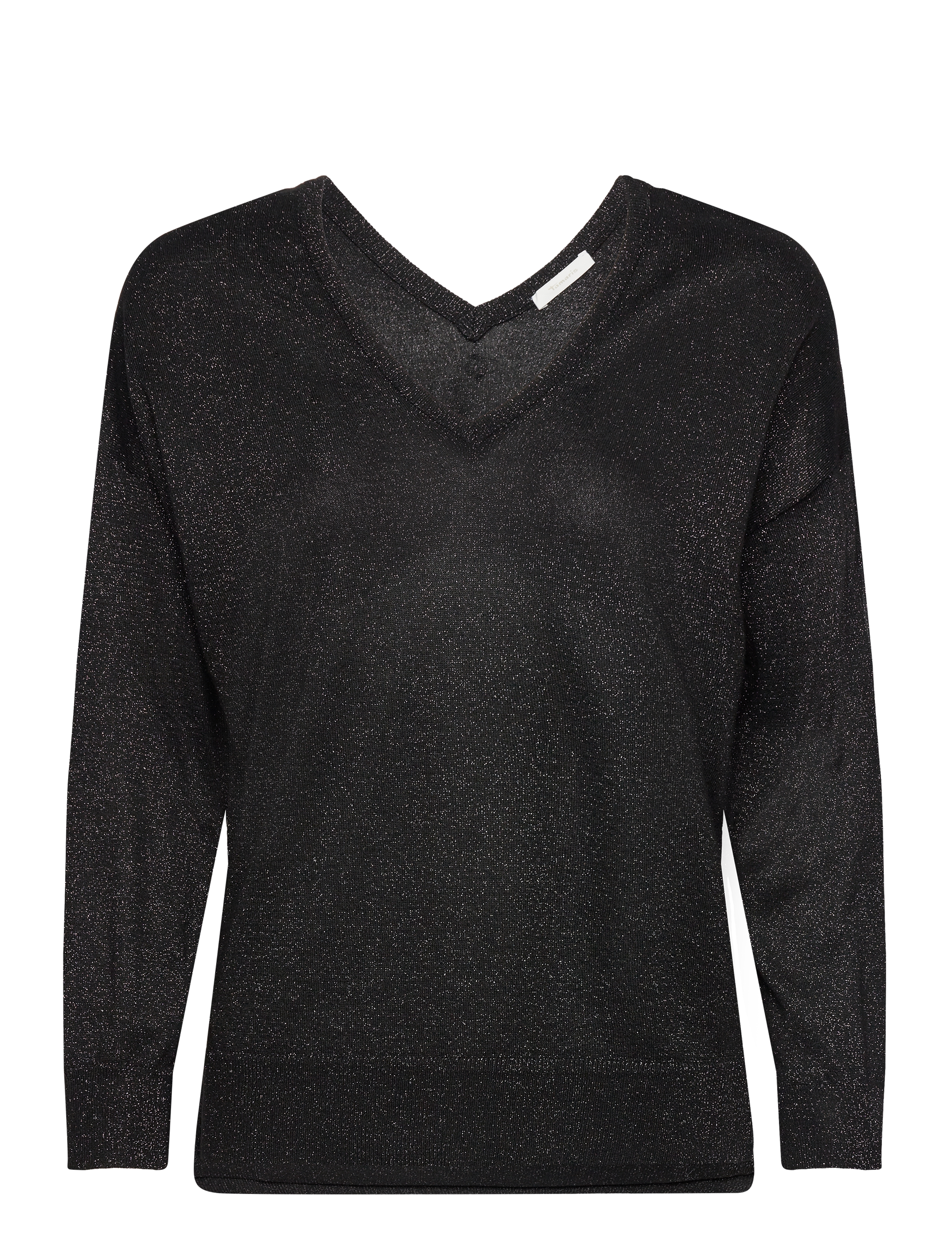Tamaris Apparel CAZIN V- neck Sweater - Riided - BLACK BEAUTY / black