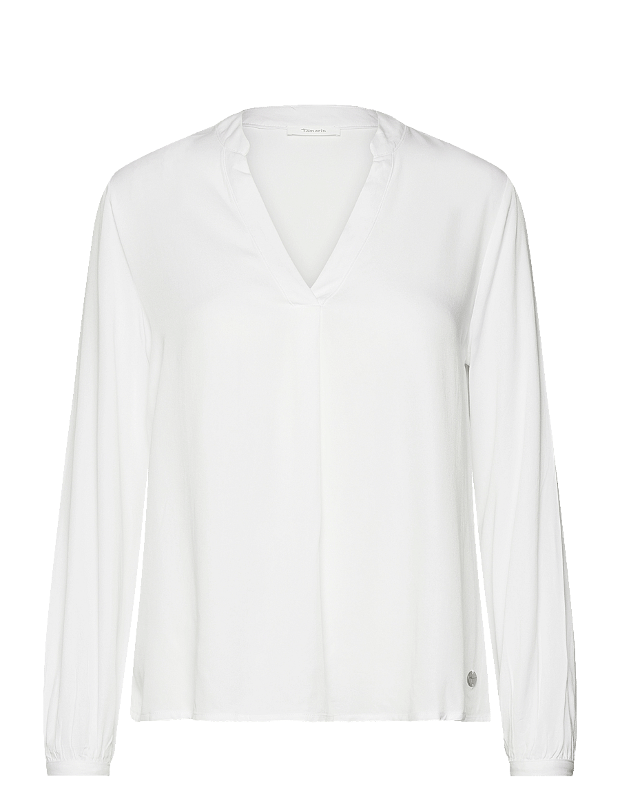Tamaris Apparel - CISNA V- neck blouse - langärmelige blusen - bright white - 0