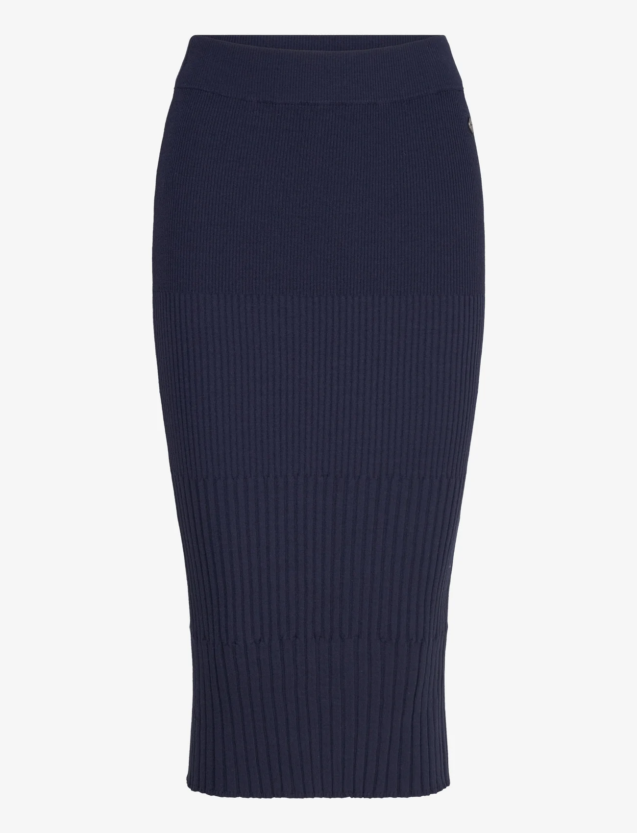 Tamaris Apparel - CECINA Rib knit skirt - strikkede nederdele - black iris - 0