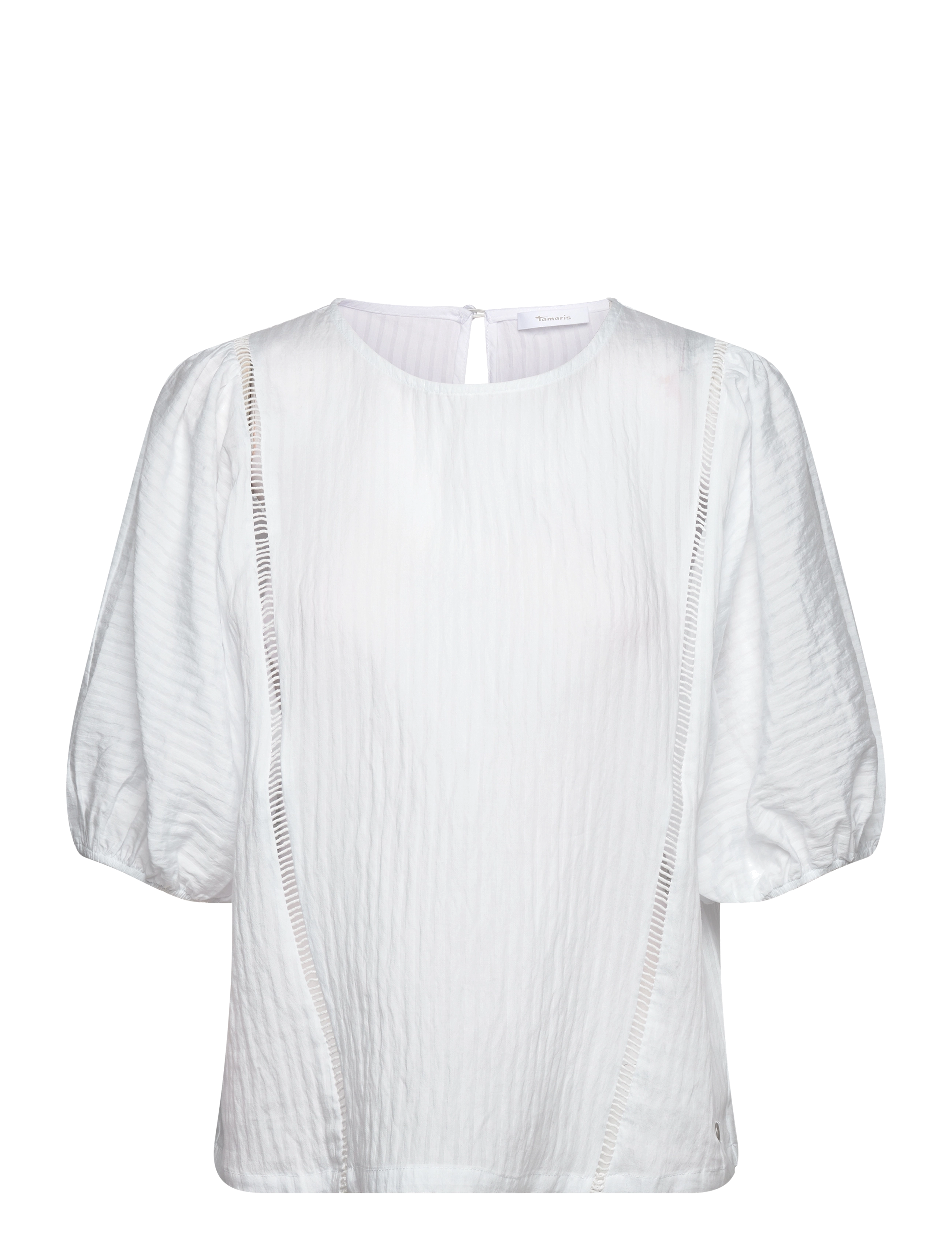 Tamaris Apparel CIRELLA Puffsleeve blouse with handcraft detail - Riided - BRIGHT WHITE / white