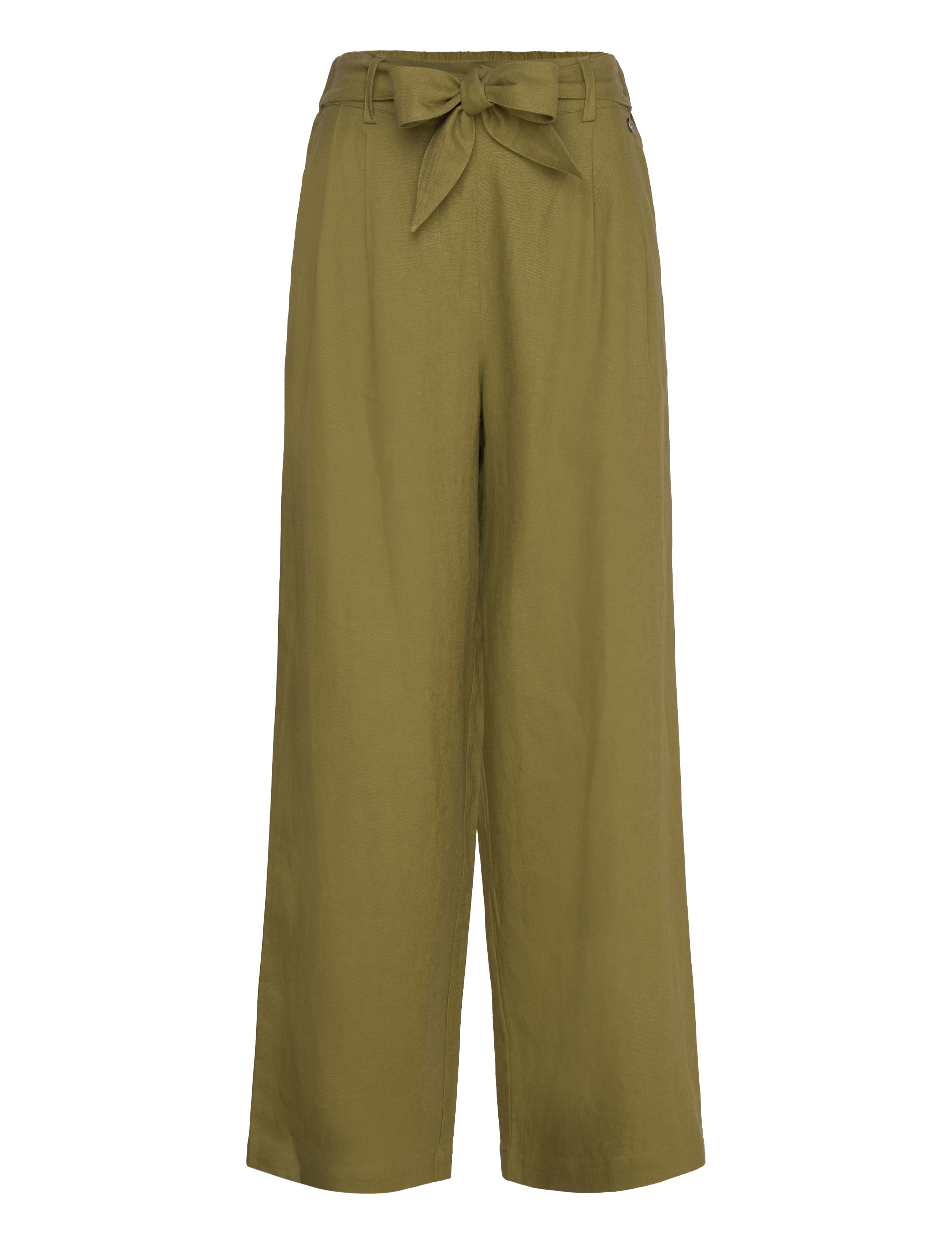 Tamaris Apparel COGNIN Wide linen pants - Riided - SPHAGNUM / green