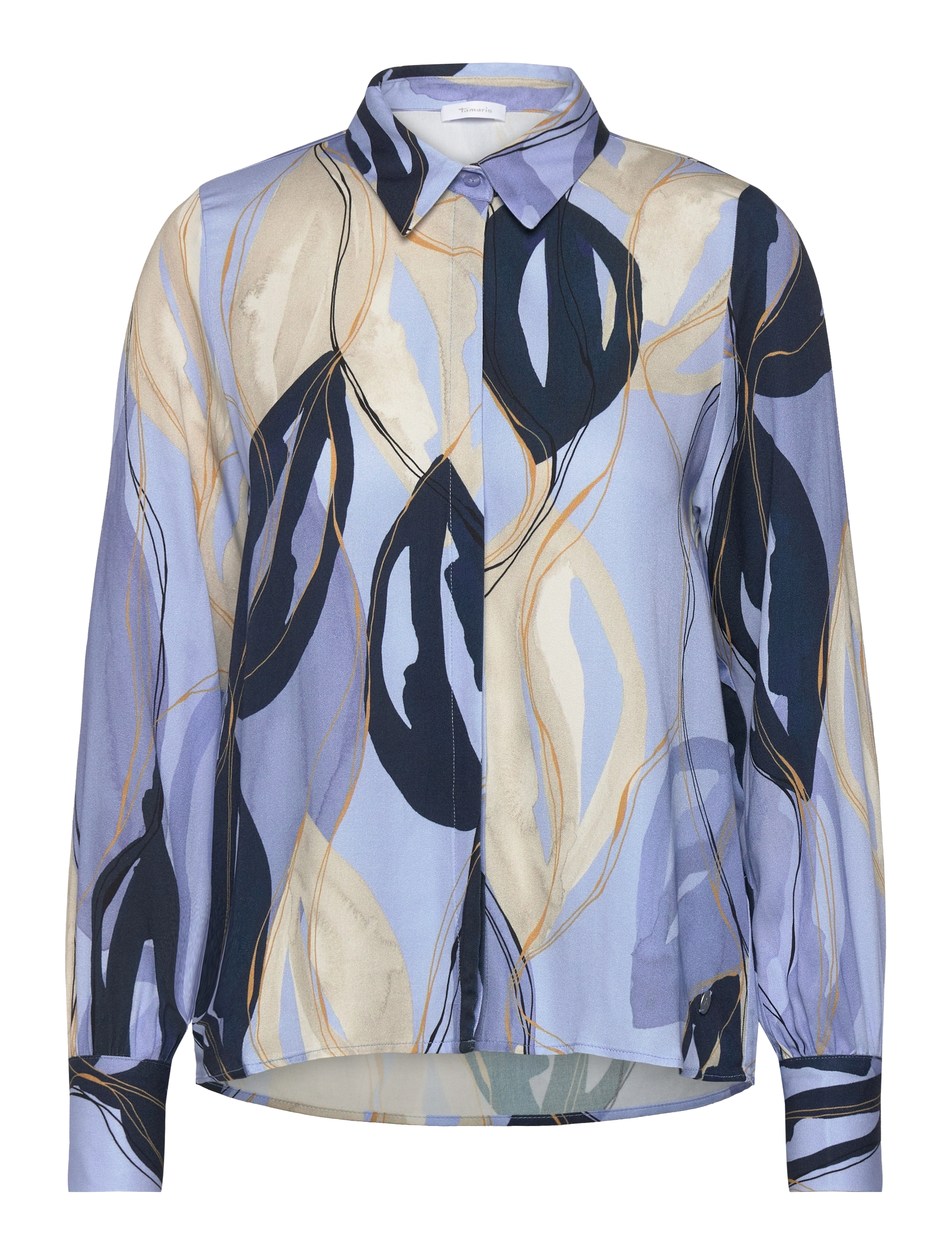 CIVITA Printed longsleeve blouse - LEAVES AOP