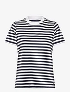 DABRA Stripe T-shirt - BLACK IRIS / BRIGHT WHITE STRIPE
