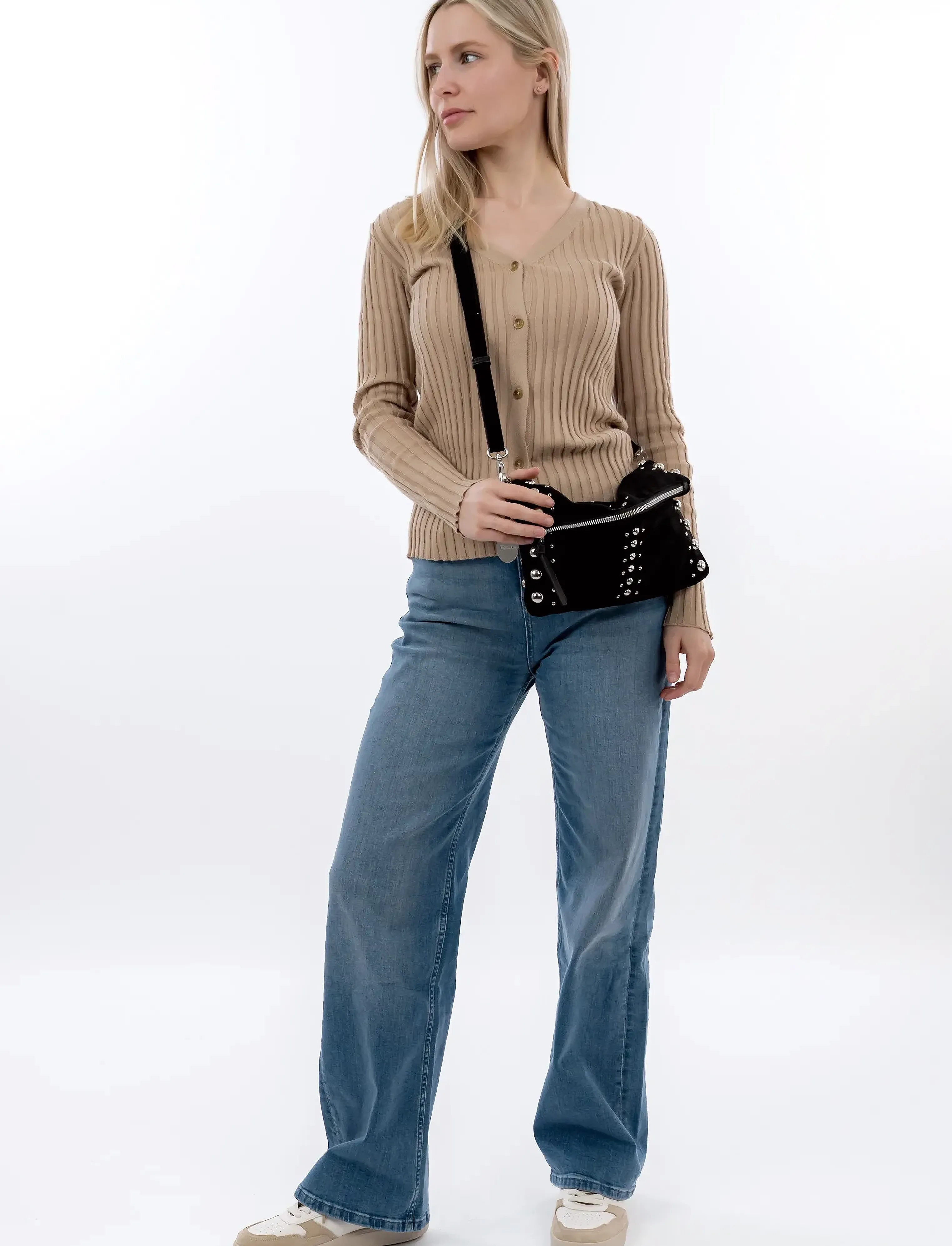 Tamaris Bags Tas Genna, Kvinder, Nittet Clutch Taske, Sort, Str: ONE SIZE