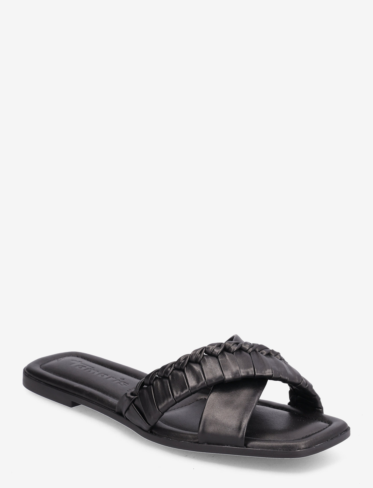 Tamaris - Women Slides - flat sandals - black leather - 0