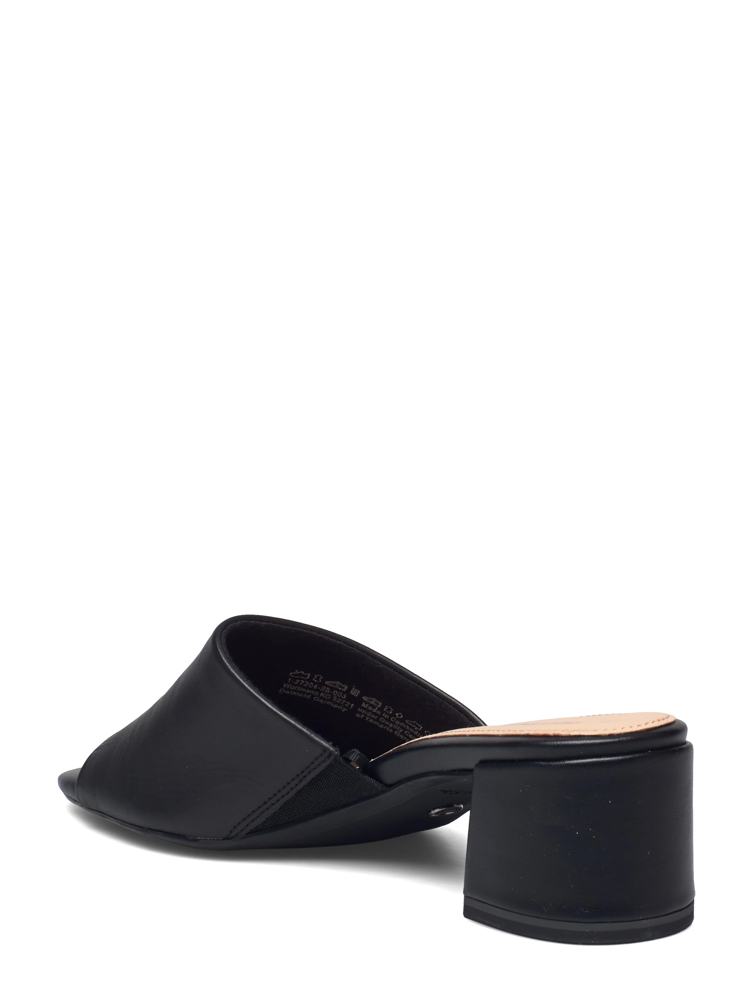 Tamaris - Woms Slides - black leather - 2