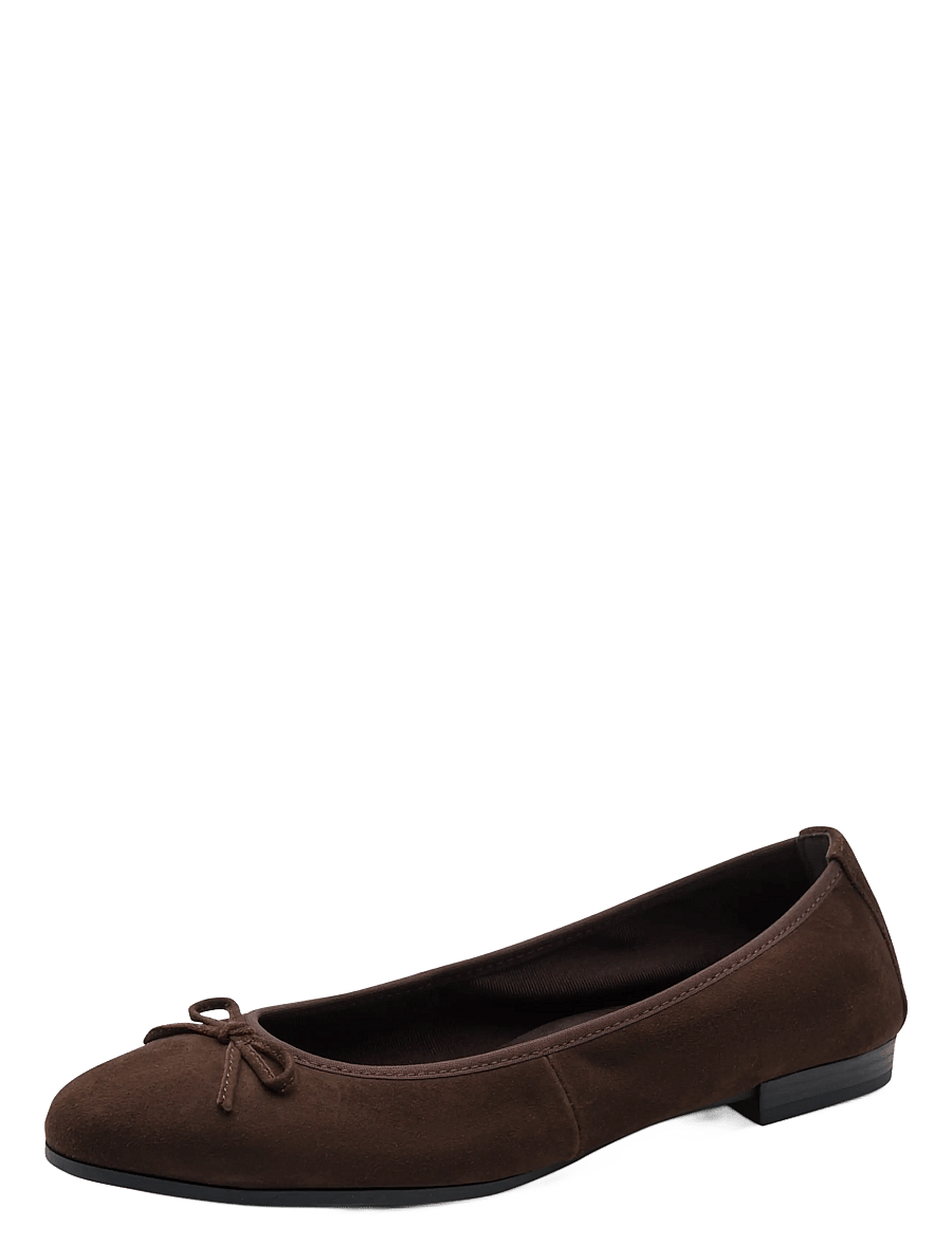 Tamaris - Woms Ballerina - konfirmation - mocca suede - 0