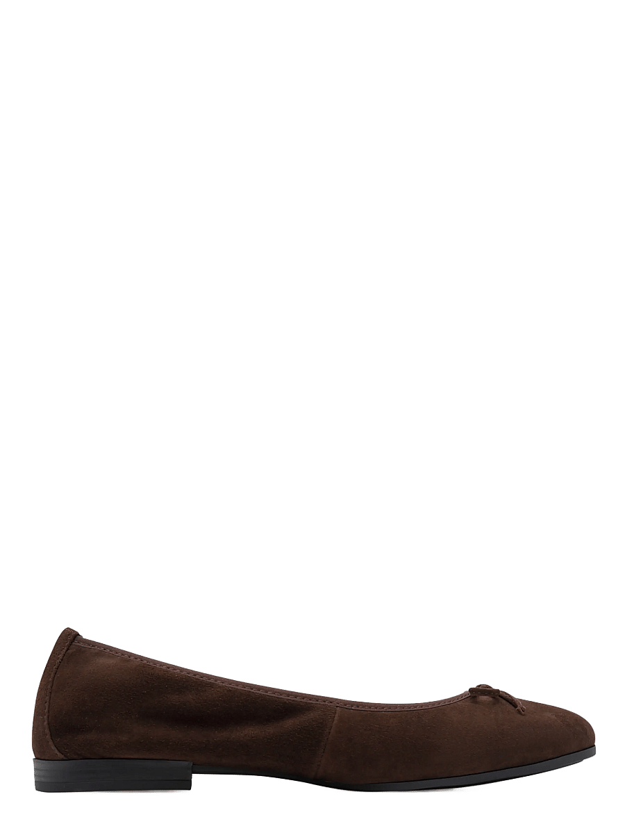 Tamaris - Woms Ballerina - konfirmation - mocca suede - 2