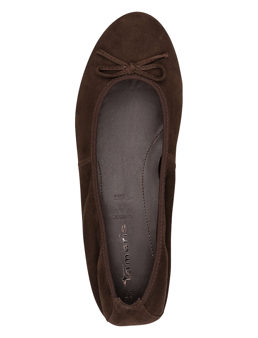 Tamaris - Woms Ballerina - konfirmation - mocca suede - 4