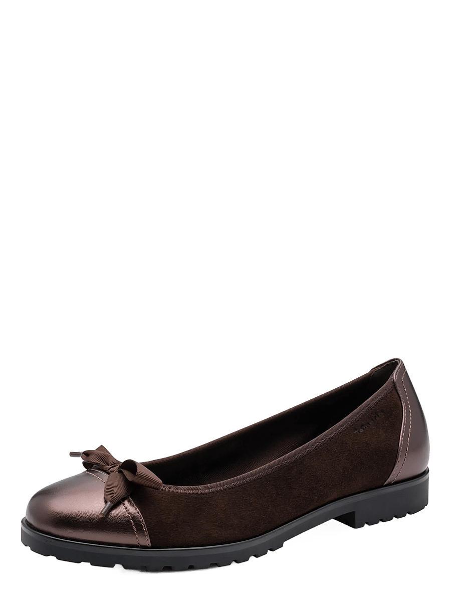 Tamaris - Woms Ballerina - special occasions - mocca suede - 0