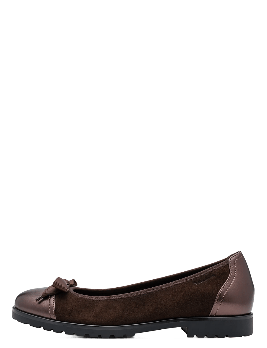 Tamaris - Woms Ballerina - special occasions - mocca suede - 1