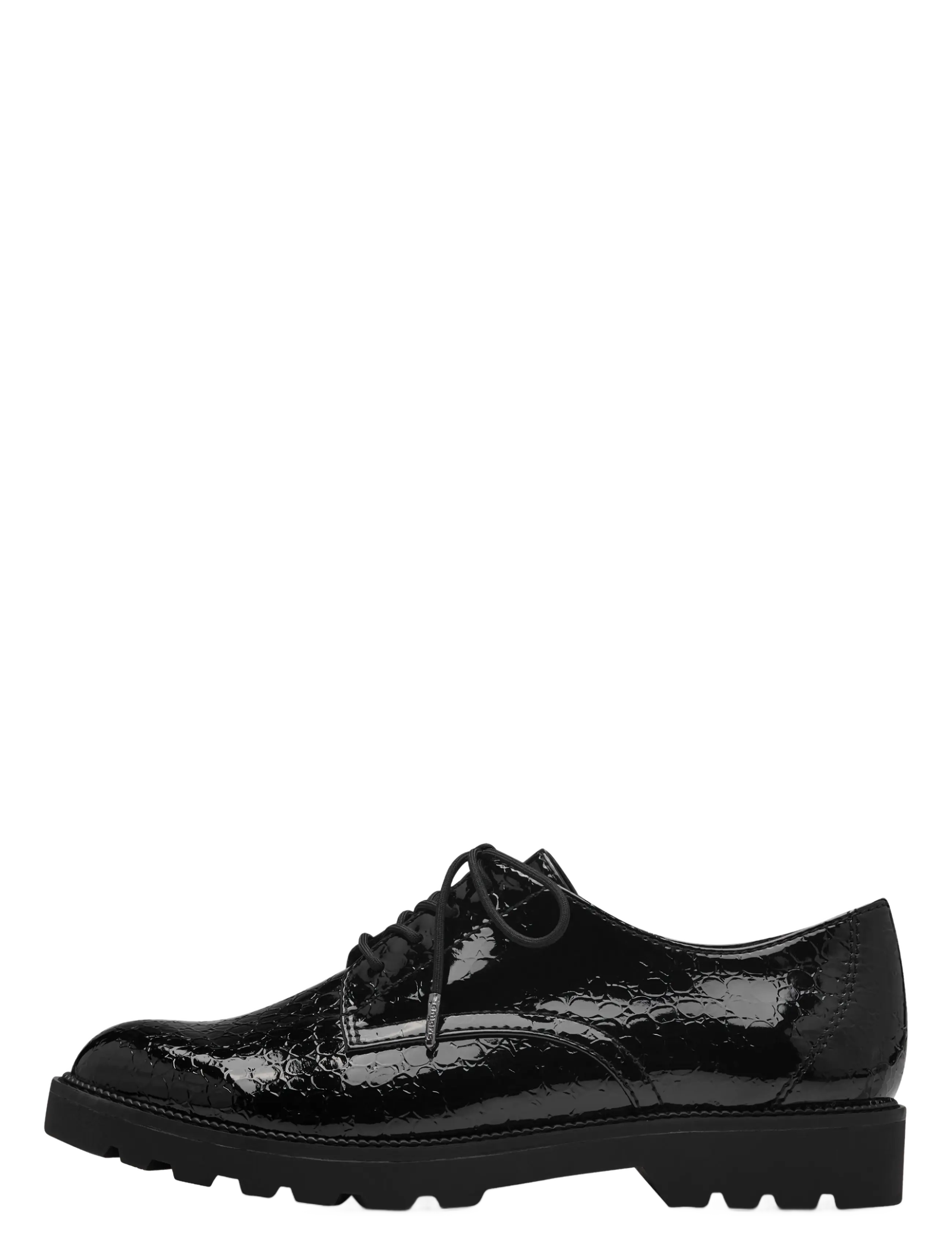 Tamaris - Women Lace-up - black patent structure - 1