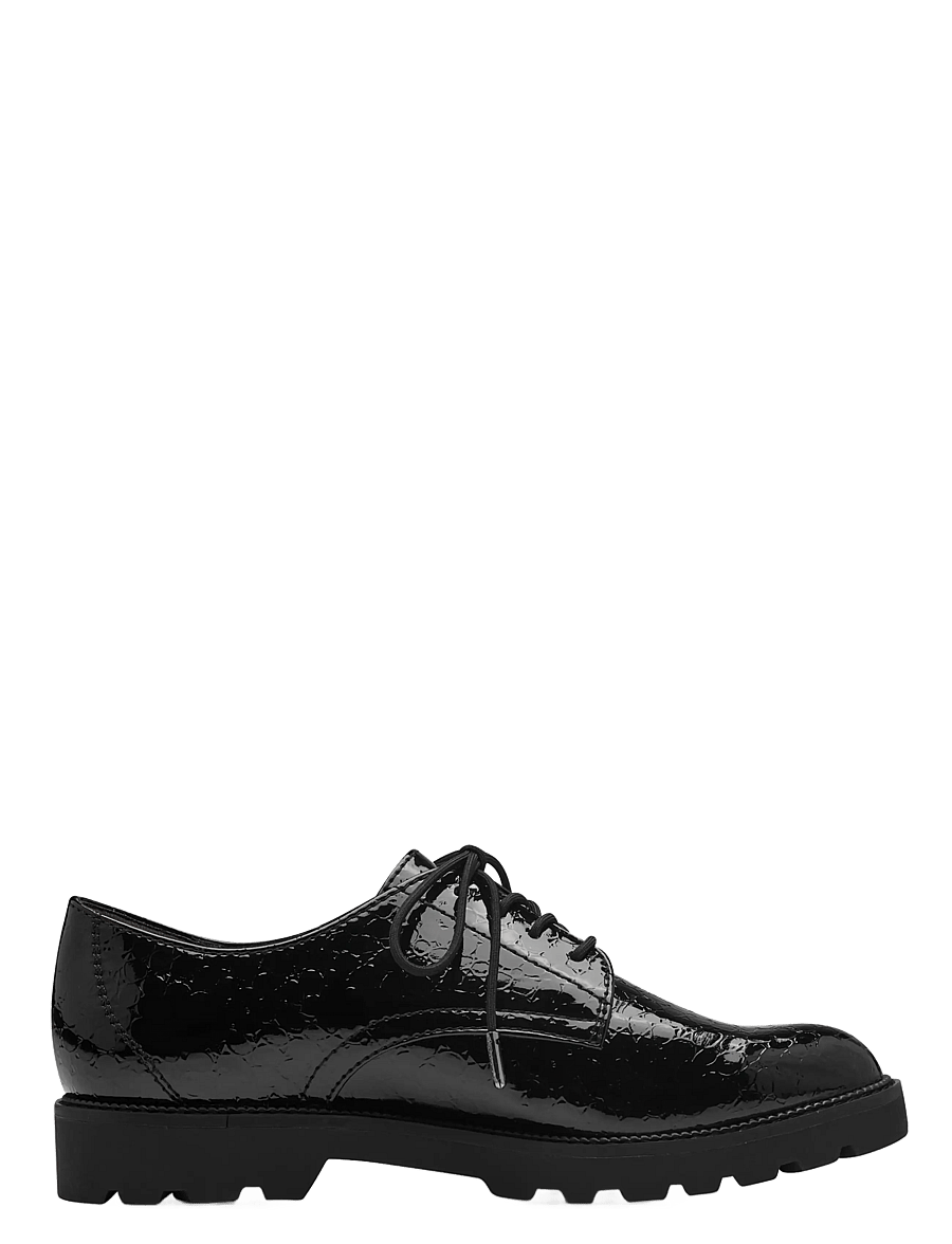 Tamaris - Women Lace-up - modetrends - black patent structure - 2