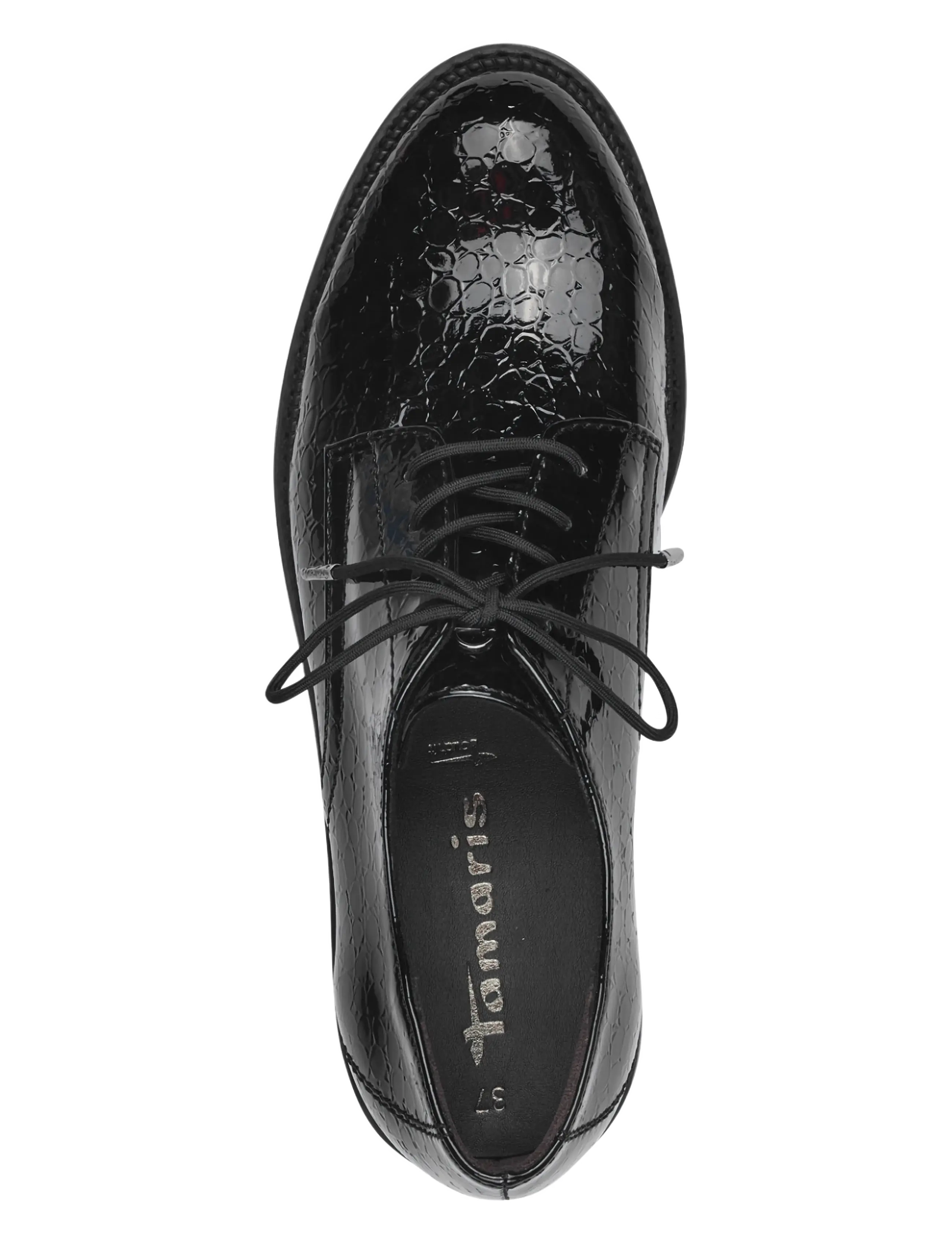 Tamaris - Women Lace-up - black patent structure - 4