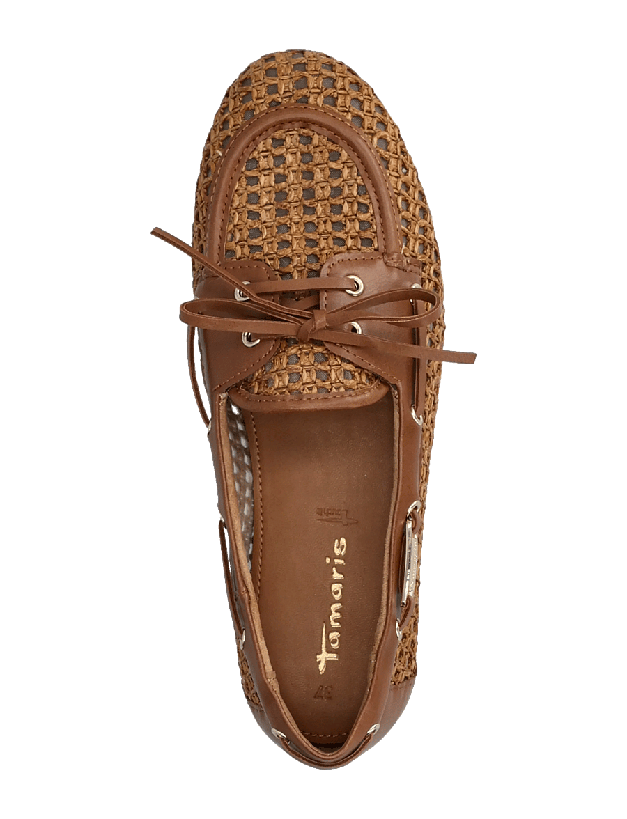 Tamaris - Women Lace-up - boat shoes - cognac struct. - 4